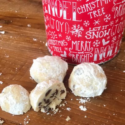 Chocolate and Toffee Snowball Cookies