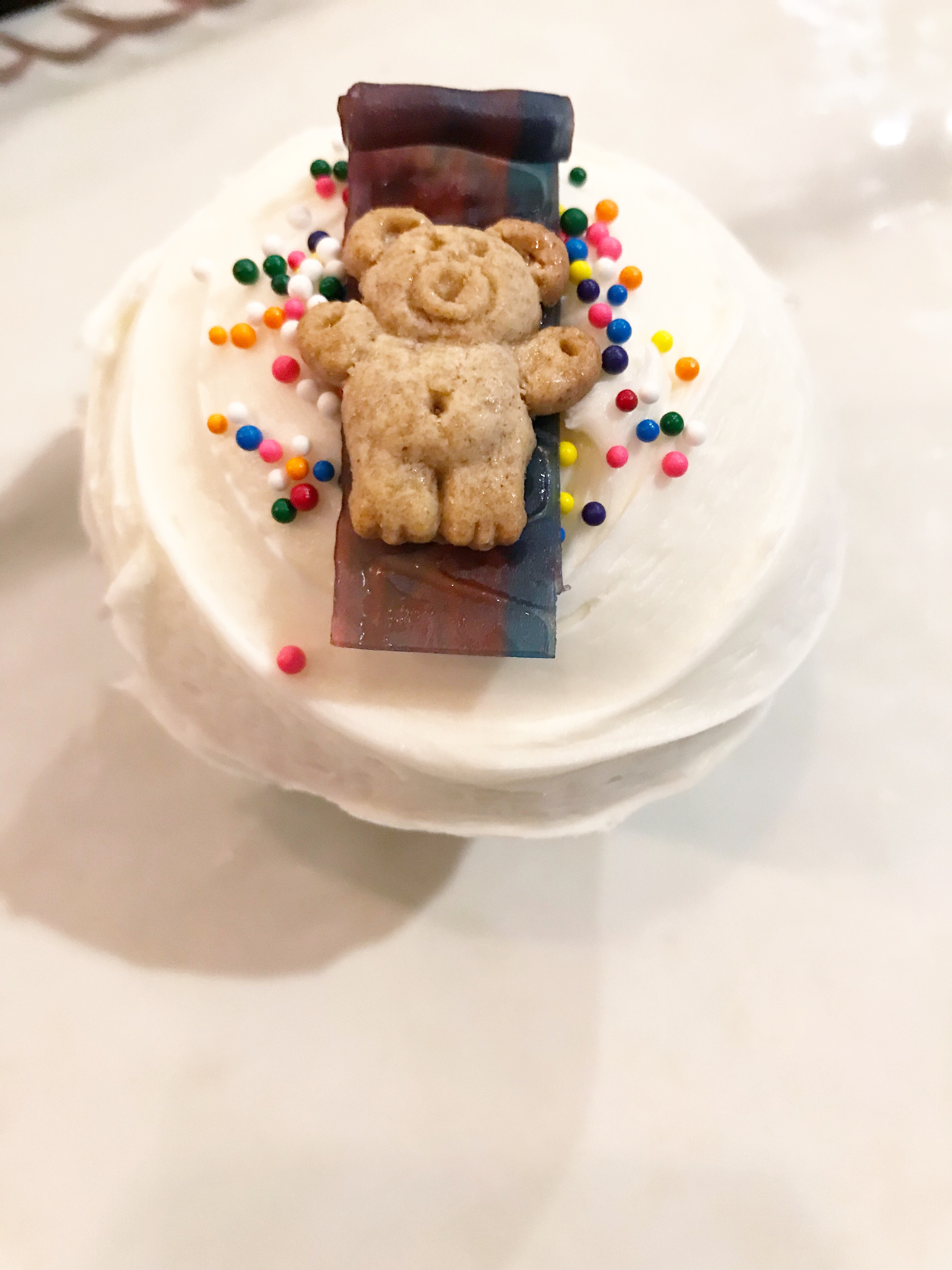 yoga themed cupcake
