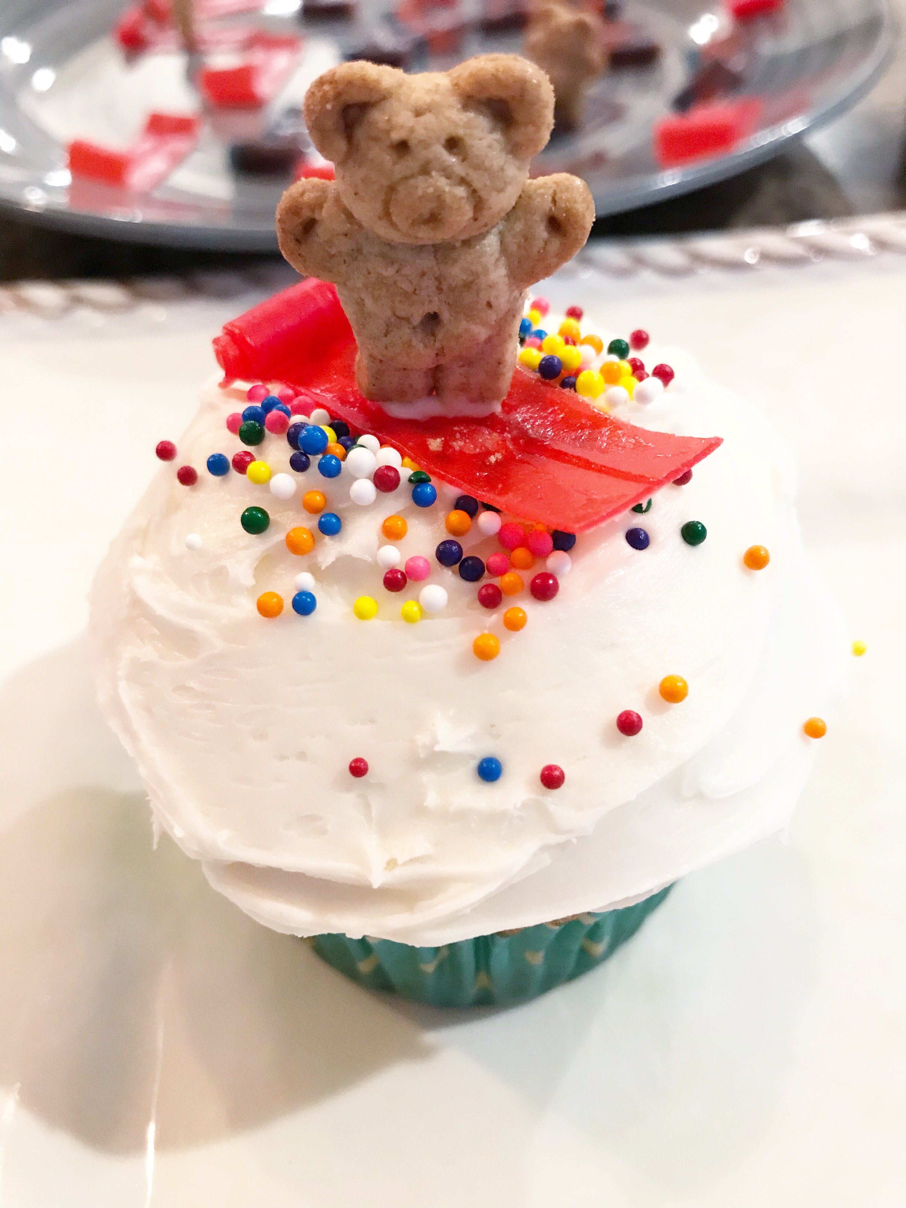 yoga themed cupcake