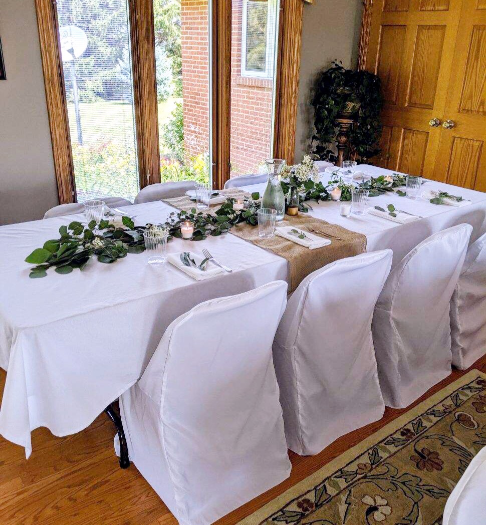 eucalyptus table decorations for bridal shower