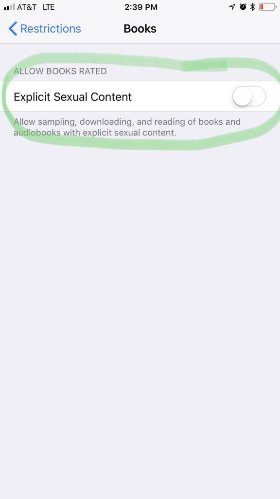 Book restrictions on iPhone