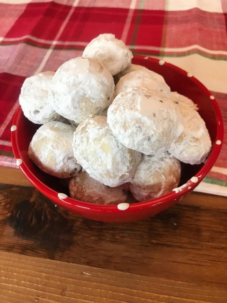 Chocolate and Toffee Snowball Cookies