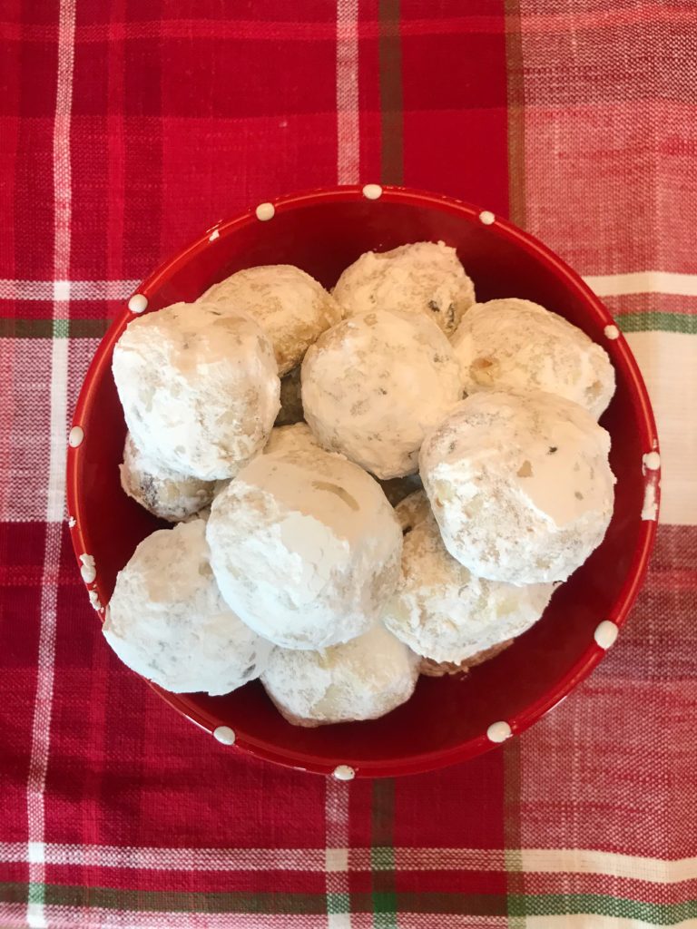 Chocolate and Toffee Snowball Cookies