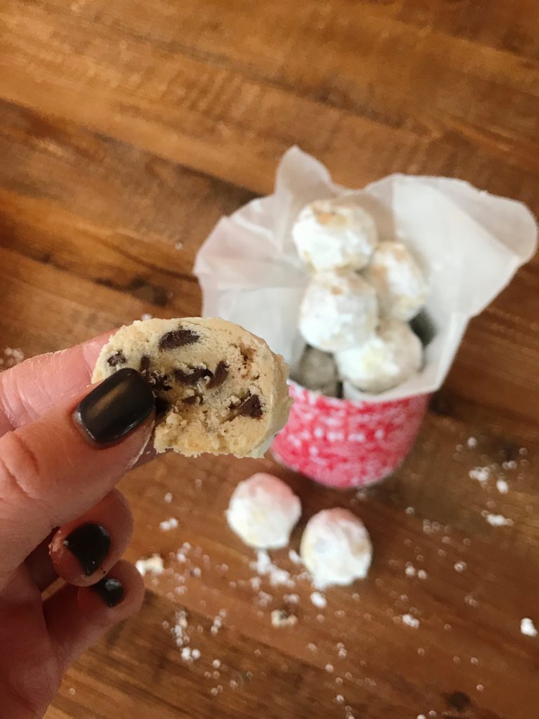 Chocolate and Toffee Snowball Cookies