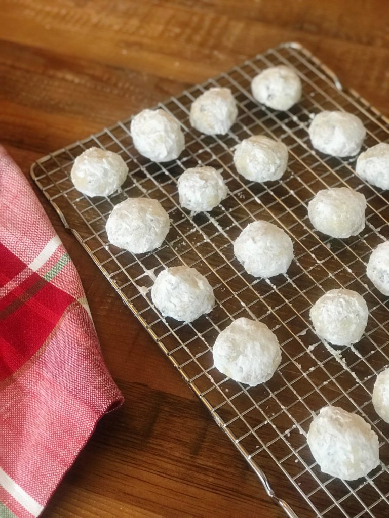 Chocolate and Toffee Snowball Cookies