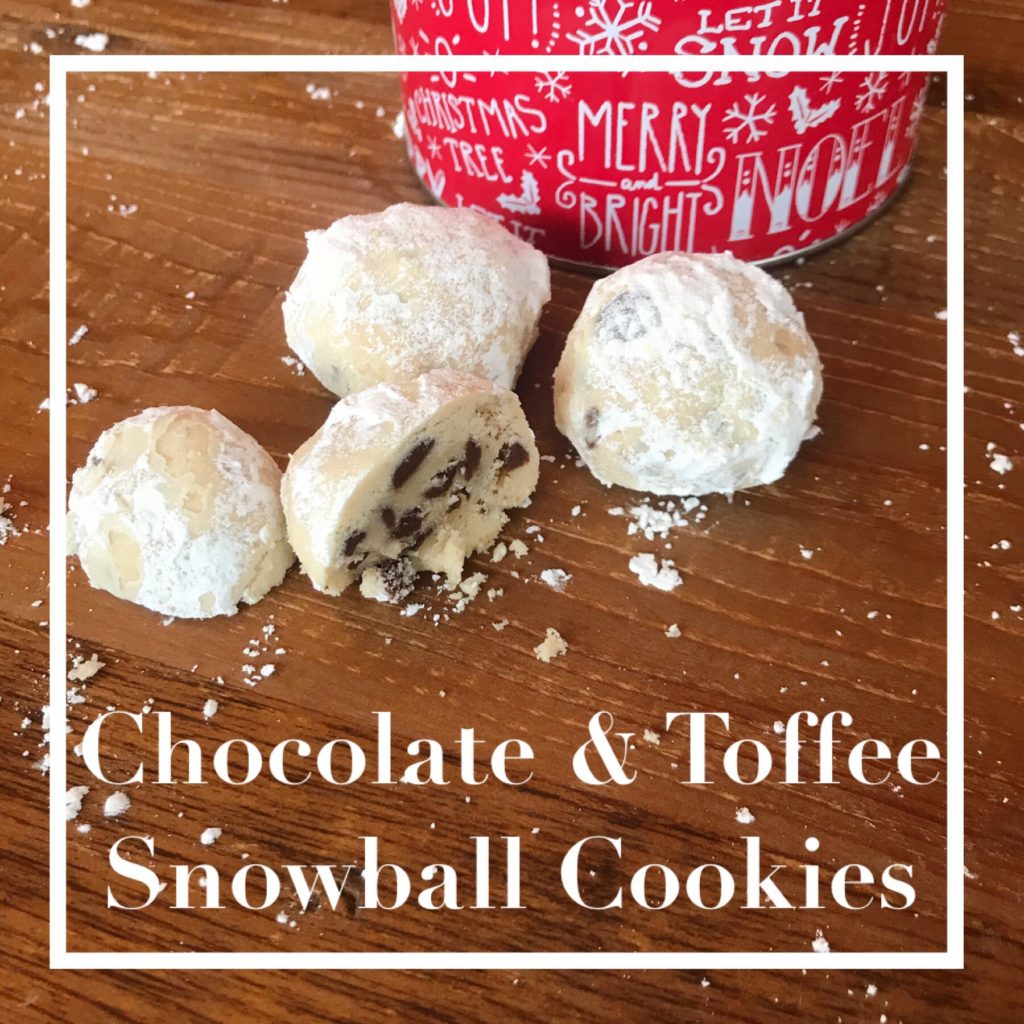 Chocolate and Toffee Snowball Cookies