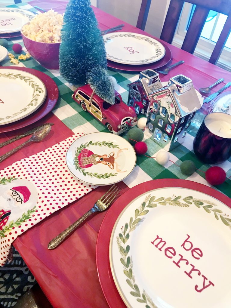 Christmas family friendly table settings 