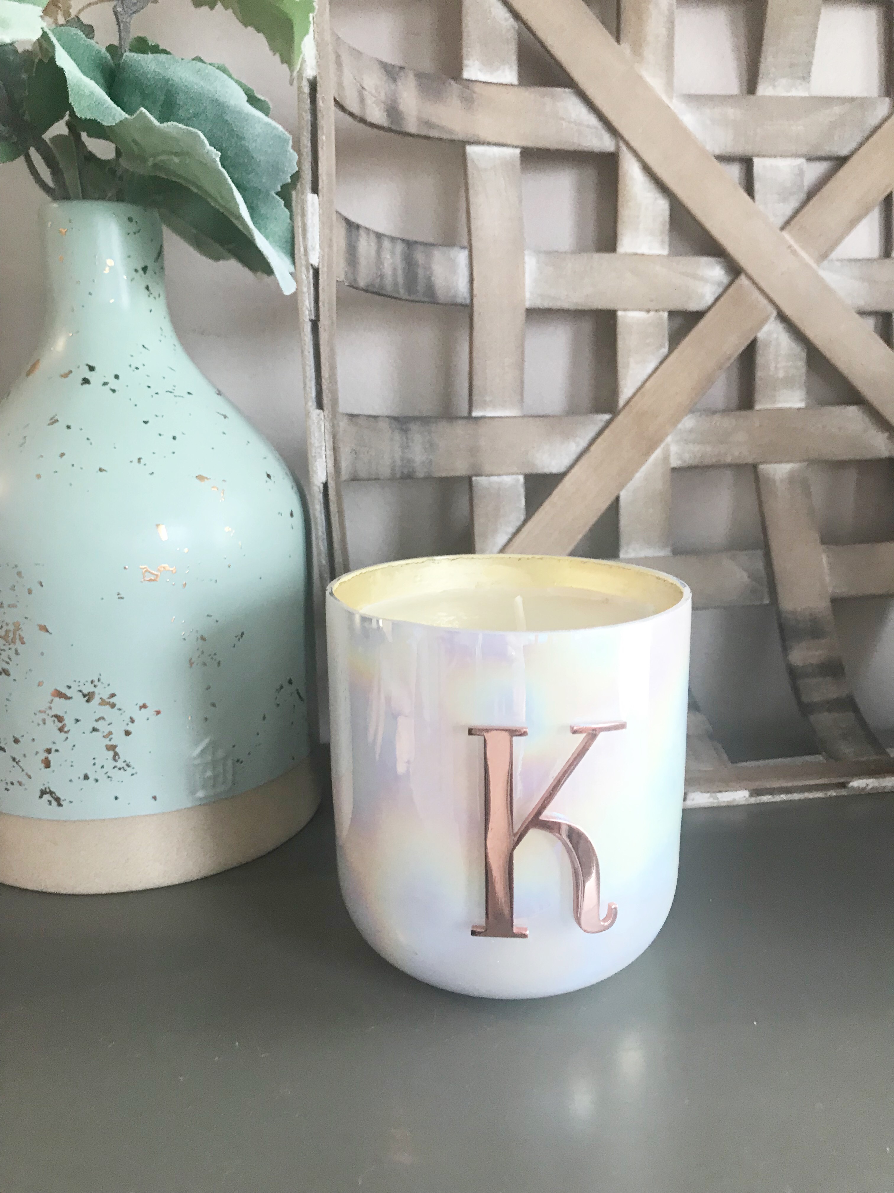 monogrammed candle