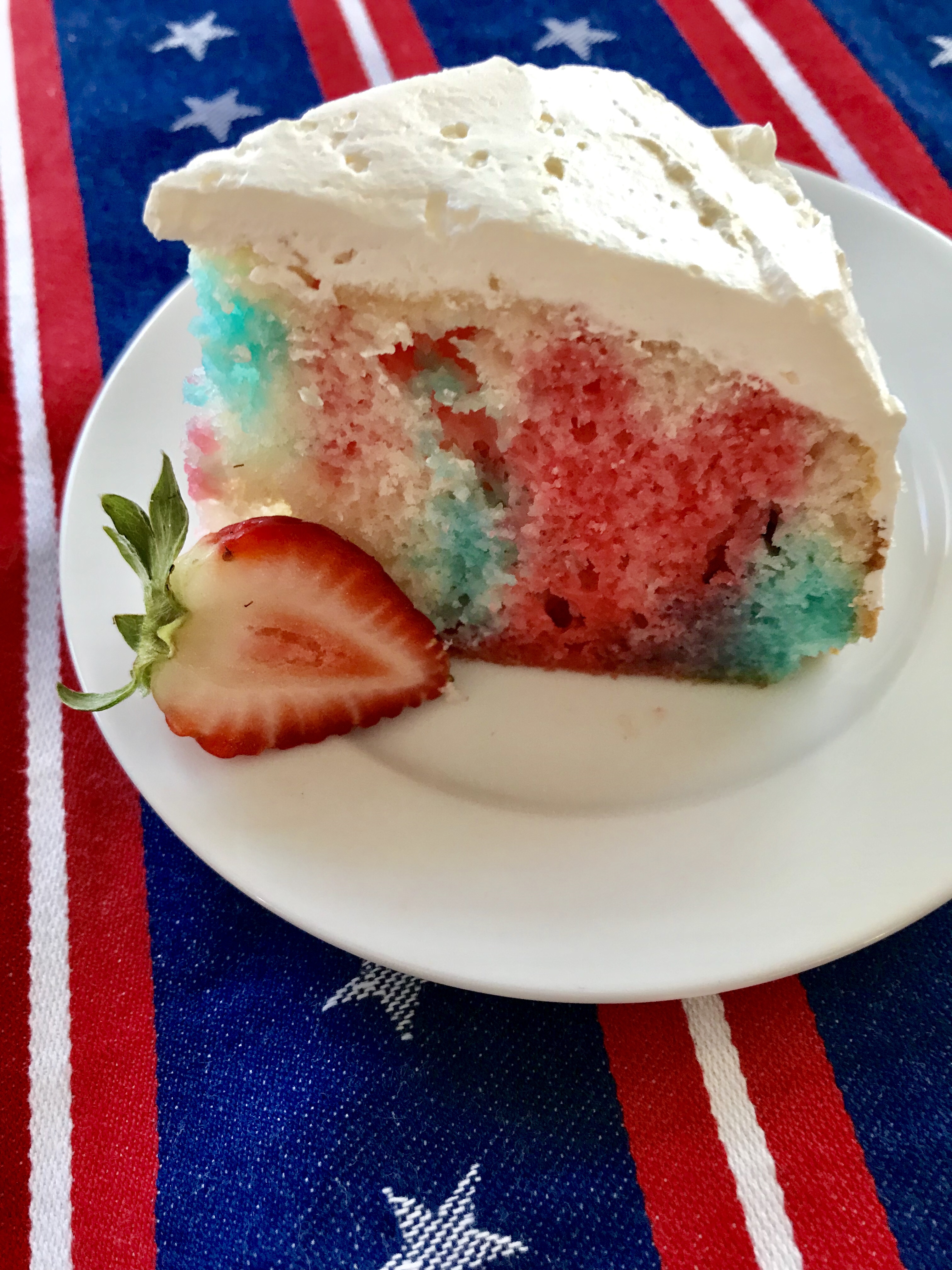 red white and blue jello poke cake