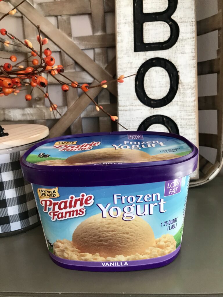 vanilla frozen yogurt for Halloween floats