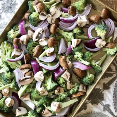 Roasted Broccoli, Mushrooms and Onions