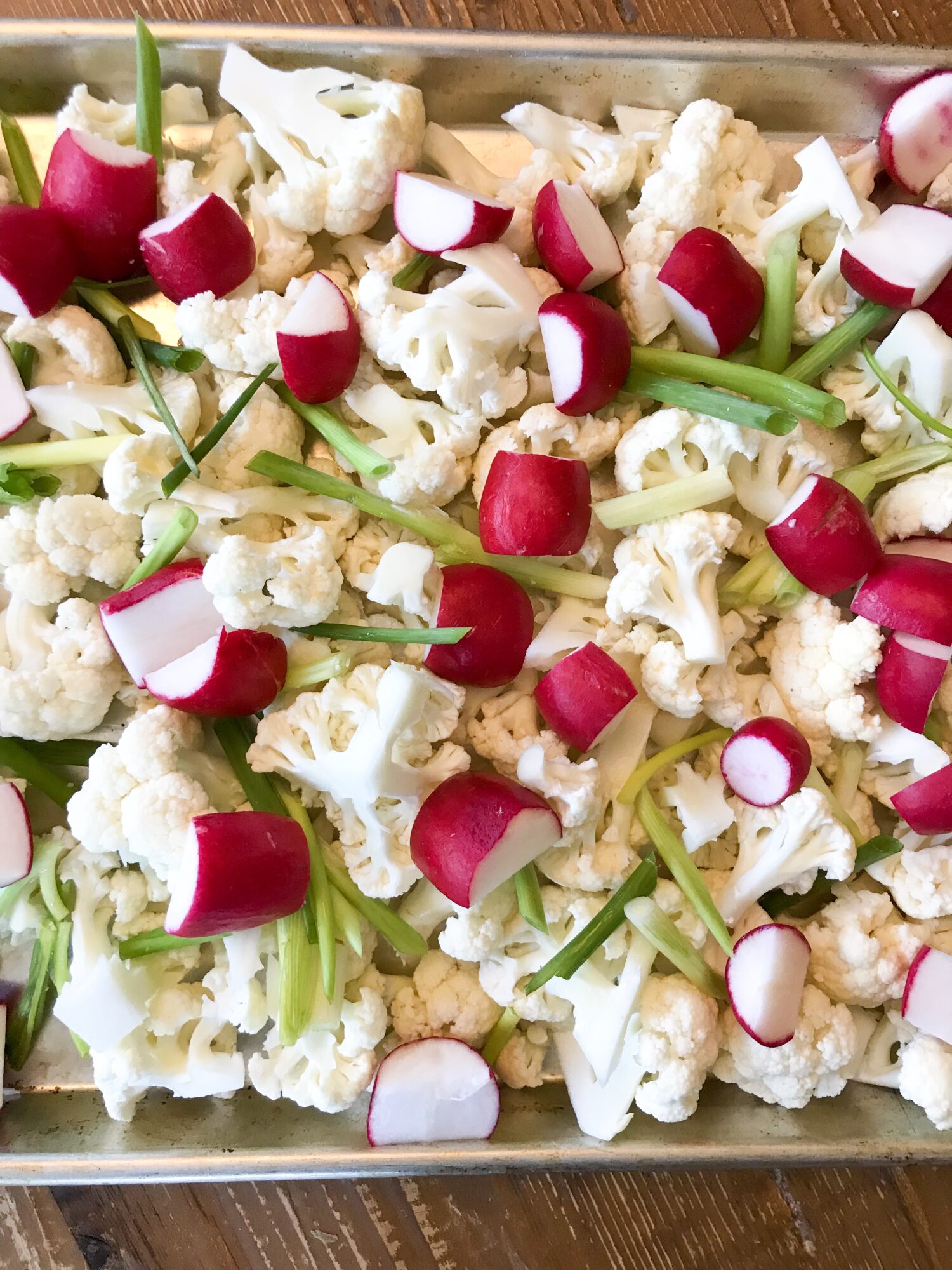 Roasted Cauliflower and Radishes