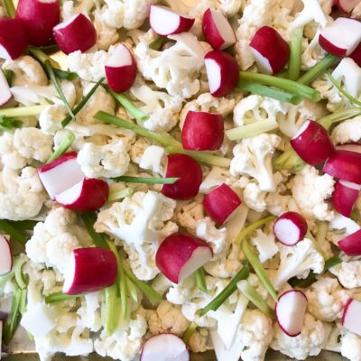 Roasted Cauliflower and Radishes