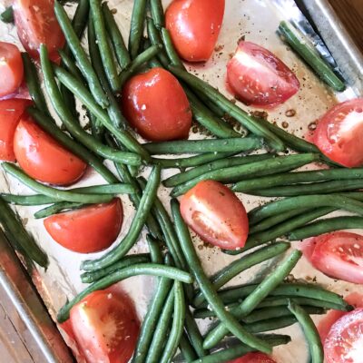 Roasted Tomatoes and Green Beans