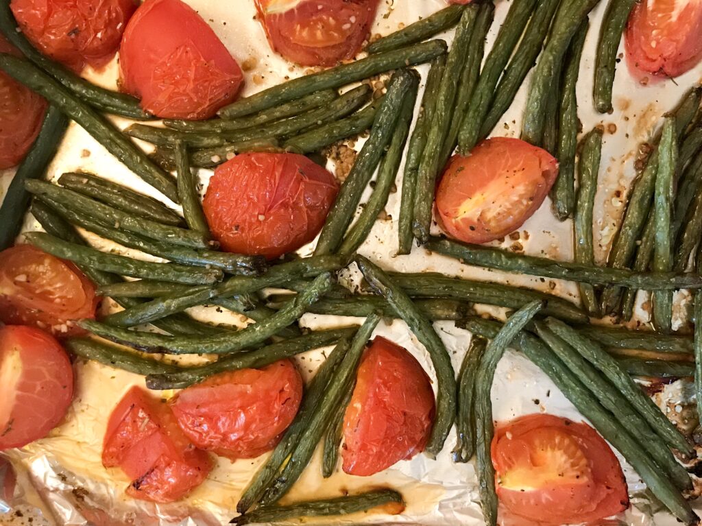 Roasted Tomatoes and Green Beans