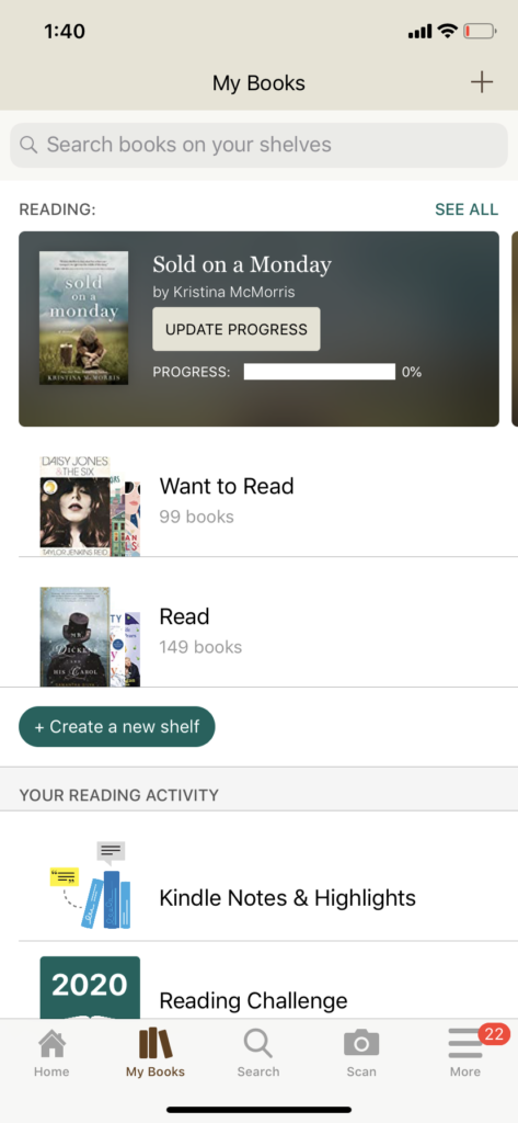 goodreads reading app