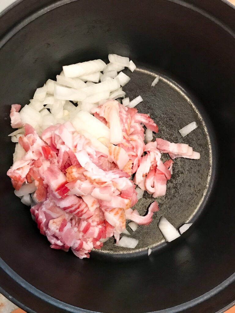 Sautéed onion and bacon