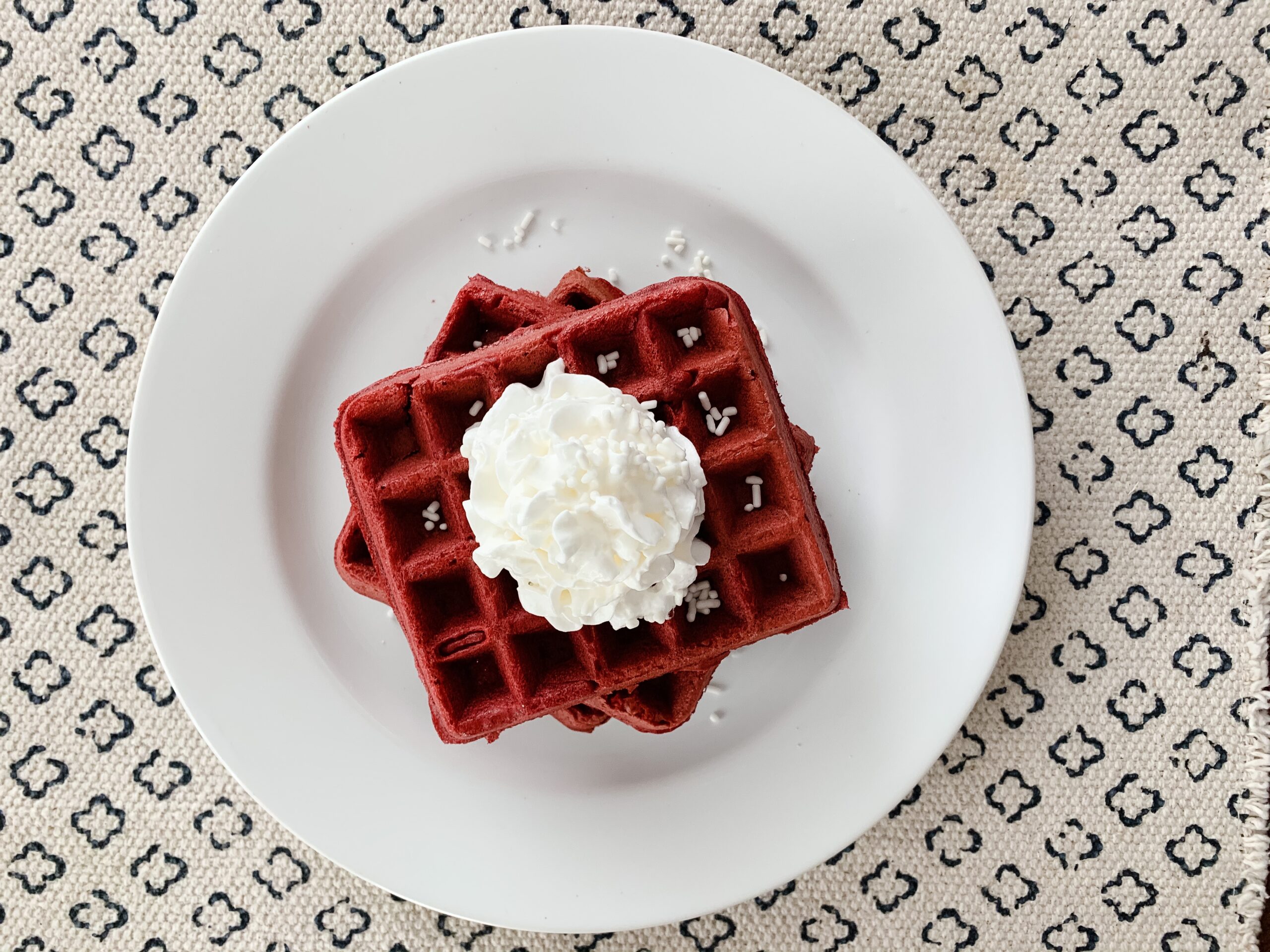 red velvet cake mix waffles