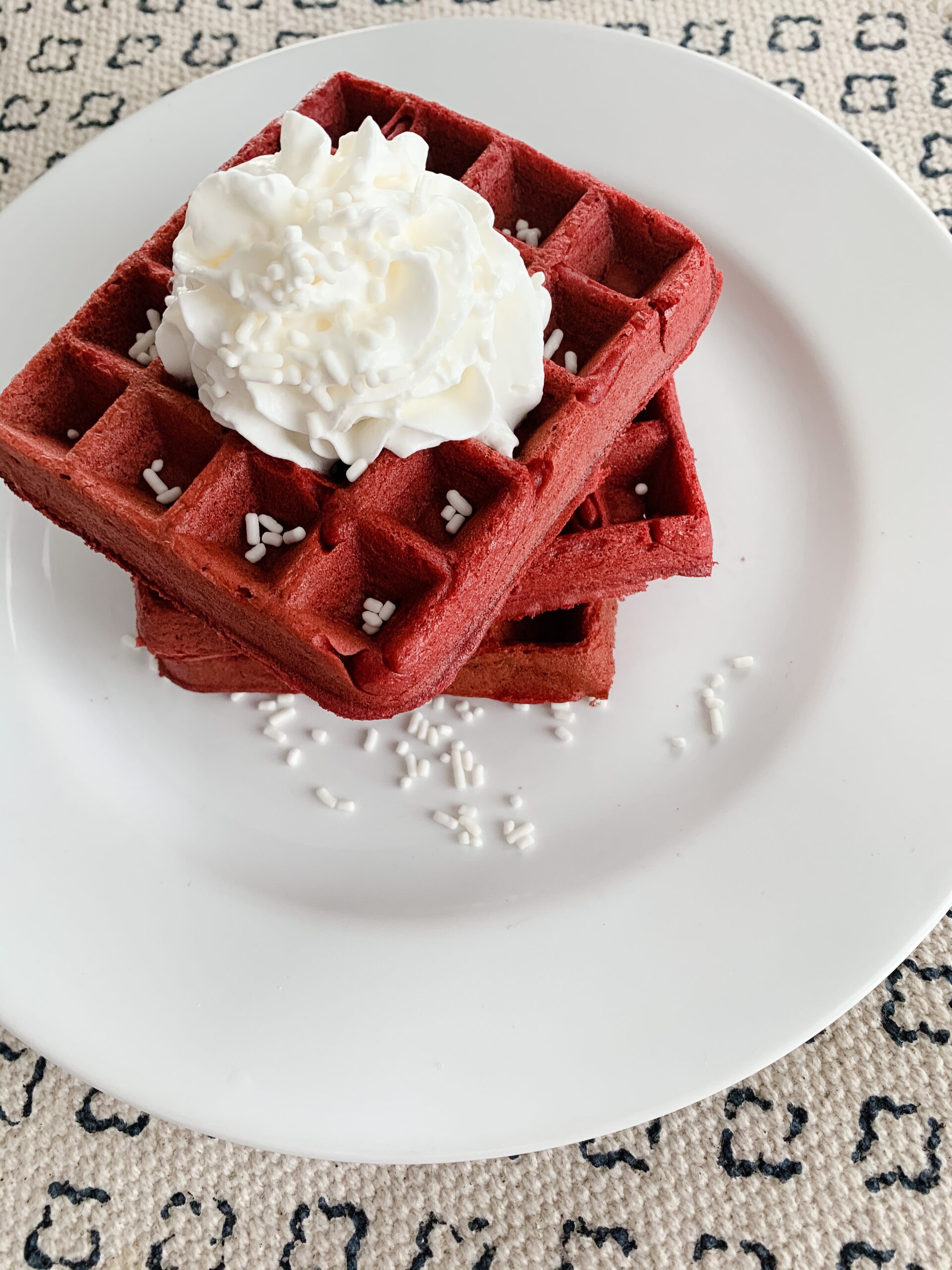 red velvet cake mix waffles