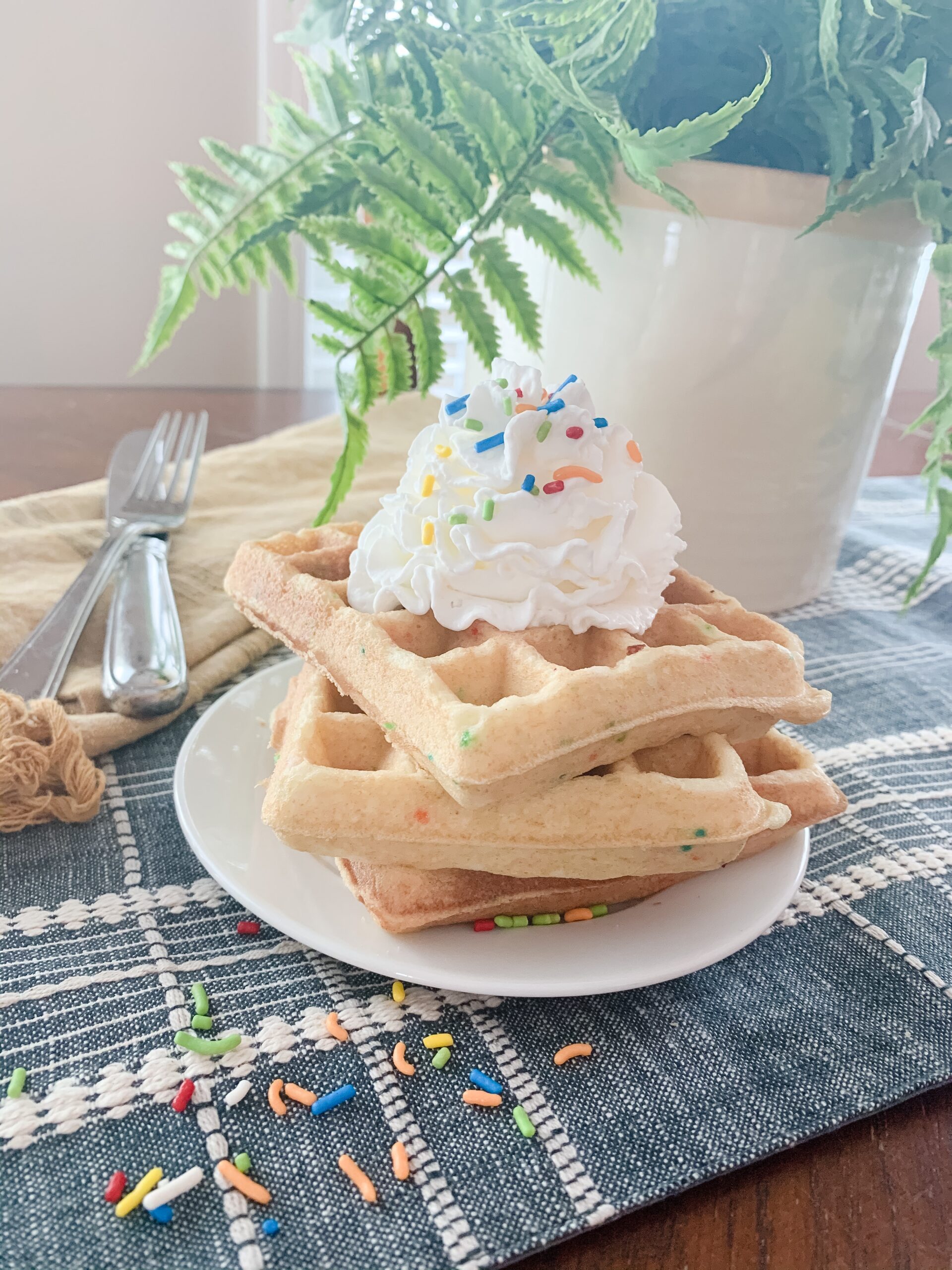 funfetti cake mix waffles