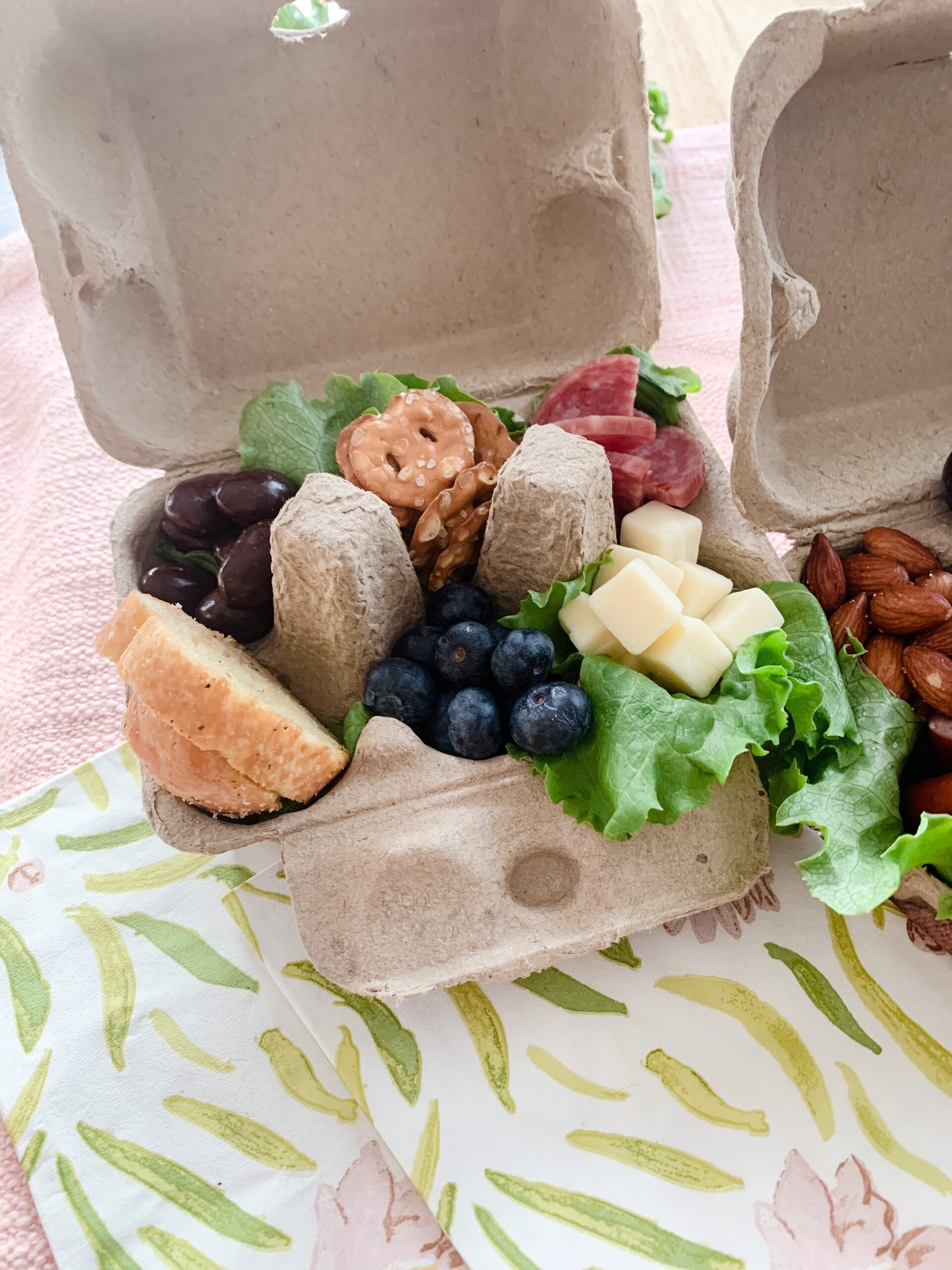 easy Easter appetizer - egg carton charcuterie