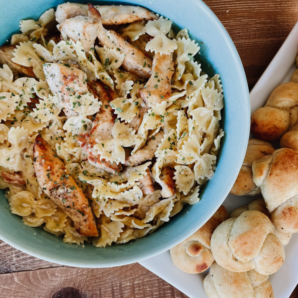 Bowtie Chicken Alfredo